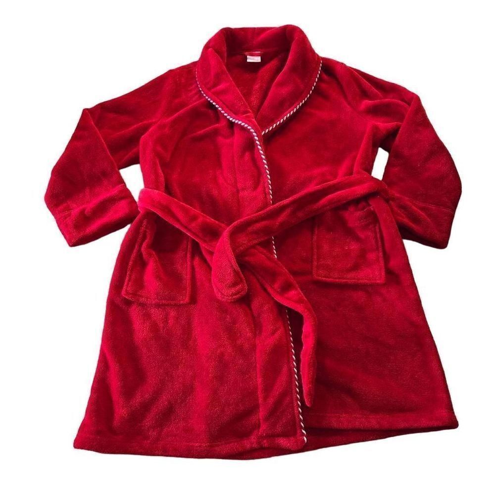 Sleep Sense Red Plush Robe w/Tie XL